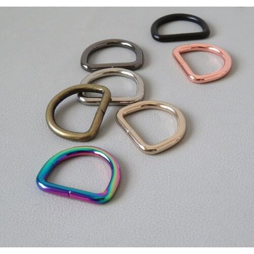 50Pcs 25mm D Ring For Bag Backpack Straps Accessory Belt Loop Buckle Metal Hardware Pet Dog Collar Leash Garment Sewing Clasps