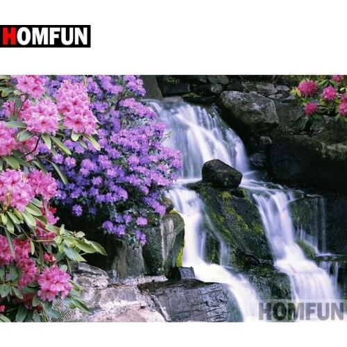 HOMFUN Art 5D Diy Diamond Painting "Waterfall scenery" Diamond Pictures Cross Stitch 3D Rhinestone Embroidery Decor A27843