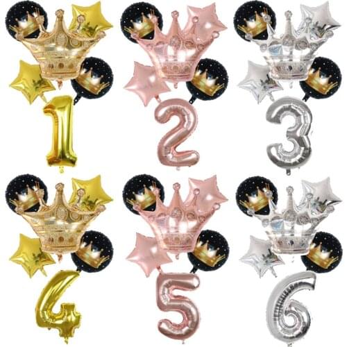 6Pcs Big Rose Gold Number Balloons 1 2 3 4 5 6 7 8 9Digit Helium Ballon Baby Shower Birthday Party Wedding Decor Globos Supplies