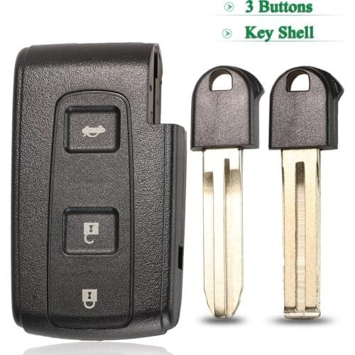 Bilchave 3 Buttons For Toyota Prius Corolla Verso FOB Remote Car Key Shell Case With TOY40 TOY43 Uncut Blade Replacement