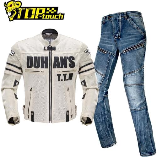 DUHAN Men Motorcycle Jacket Breathable Jaqueta Motoqueiro Wearable Chaqueta Moto With CE Protection Anti-Fall Motocross CE Armor
