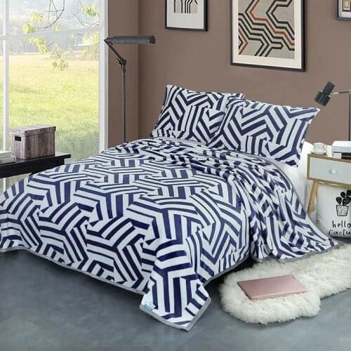 Geometry Flannel Blanket Dark Green Fleece Blandets Black Throw Grey Bed Linen Sheet Blue Bedspreads Home Textile 150*200cm
