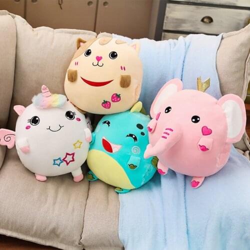 Kawaii Cartoon Plush Toys Pillows Animal 3 In 1 Pillow With Blanket Soft Dinosaur Unicorn Elephant Cat Pillows Stuffed Dolls