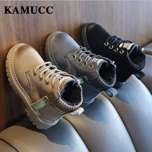 Cool Boy Boots Children Casual Shoes Autumn Martin Boots Boys Shoes Fashion Leather Anti Slip Girls Boots Sport Running Shoes
