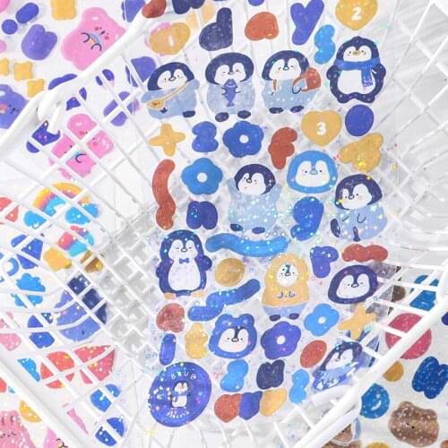 SaYing Laser PET Sticker Flashing Fairy Tale Series Cute Cartoon Hand Account Material Diary Diy Decoration Stickers