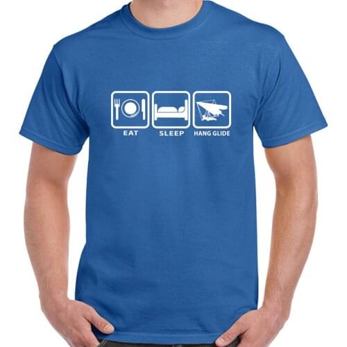 Fashion 2019 Top Tee Mens Eat Sleep Hang PLANEUR - Hommes T-shirt HANG GLIDER Print T Shirts Men