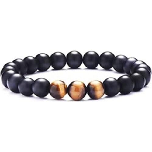 Fashion Men and Women Beaded Bracelet Popular Tiger Eye Stone Volcanic Stone White Suit Bracelet 2020 New Jewelry