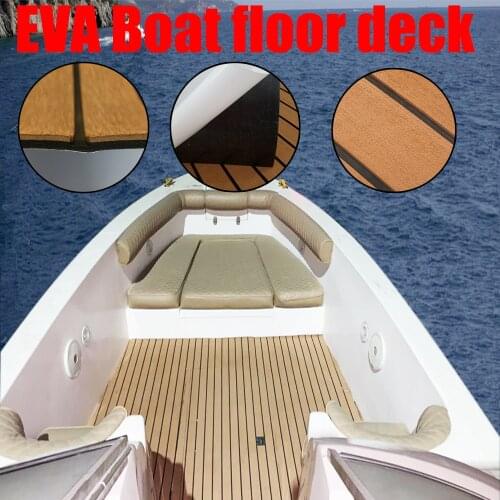 EVA Teak Decking Sheet for Boat Yacht Marine Flooring Light Brown in Black Boat Accessories
