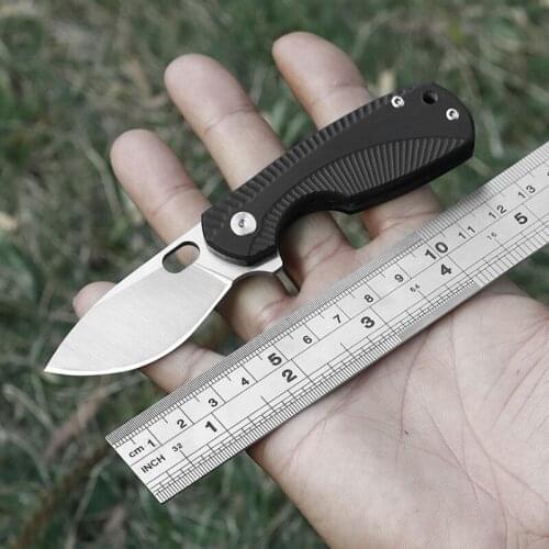 EDC Mini Folding Knife Portable Self Defense Weapons G10 Pocket Outdoor Fixed Blade Knife High Hardness Sharp Fruit Knife