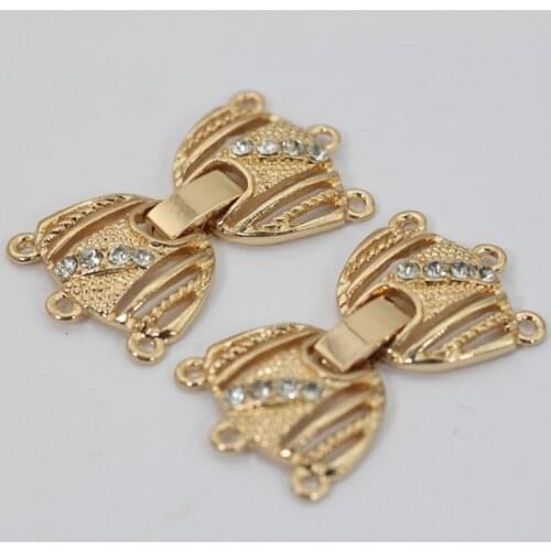 Wholesale Rhinestone Tips Strong Fold Over Clasps Jewelry Findings Clasps For Bracelet Necklace Making 19 Styles Mix JC024