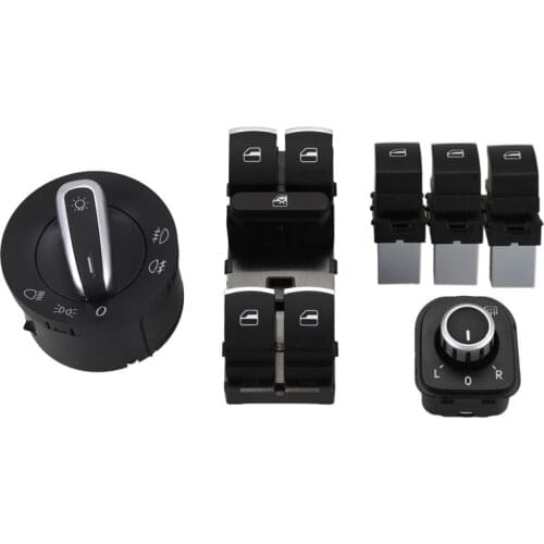 Car Headlight Switch + Window Lift Switch For Volkswagen Golf 5 6 Mk5 6 Jetta 5 6 Passat B6 Touran Seat 5Nd941431A 5Nd959565B