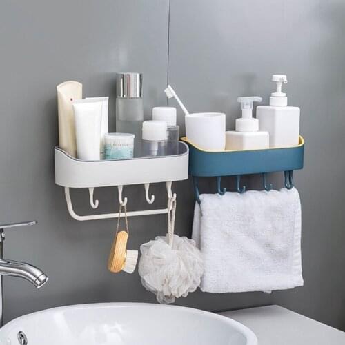 Simple Bathroom Shelf Punch-free Wall-mounted Multi-function Plastic Kitchen Finish Rack