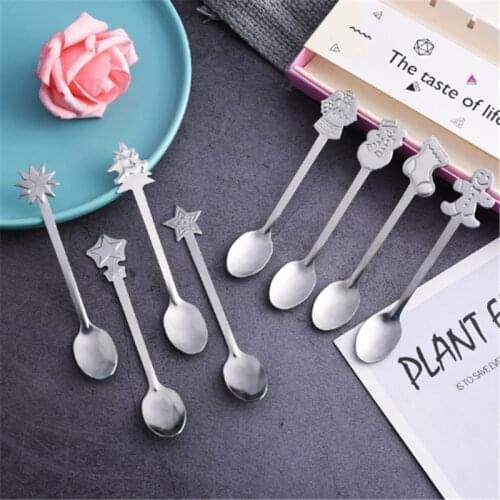 Christmas Decoration Stainless Steel Gingerbread Man Spoon Christmas Gift Kids 2022 New Year Xmas Merry Christmas Navidad Natal