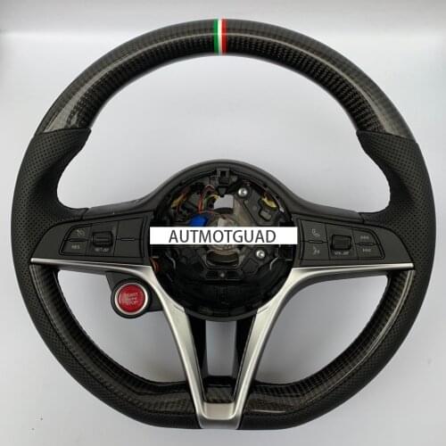 Real Carbon Steering Wheel for Alfa Romeo Giulia 2017 Stelvio 2017