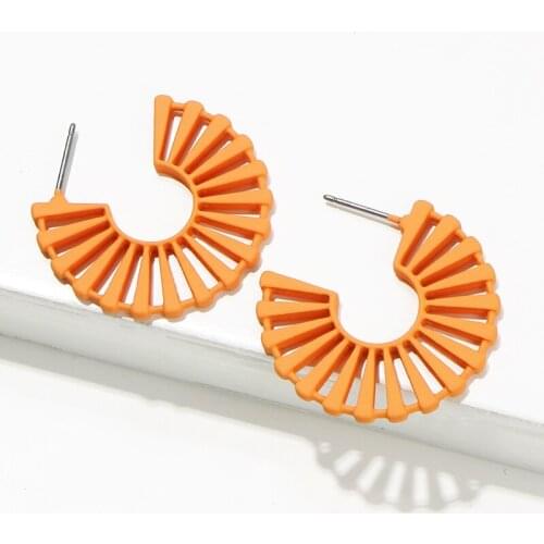 KOMi Bohemia Fashion Hyperbolic Fan Shape Dangle Earrings Bright Color for Women Girls Gifts Party Wedding Jewelry D20307