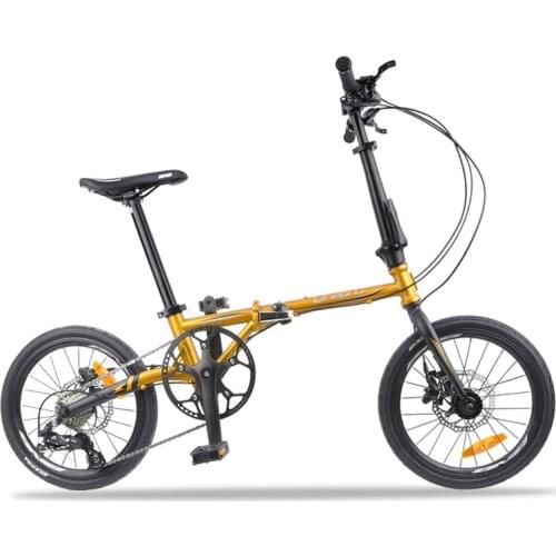 Folding Bike 16 Inch 9 Speed Disc Brake bicycle chrome molybdenum steel Portable 406 folding Bicycle