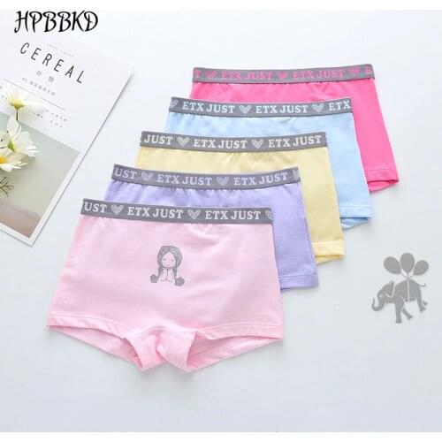 5Pcs/lot Girls Cotton Boxer Briefs Children Panties Girls Boxer Shorts Childrens Panties Kids Underwear For 2-14 Years GU197