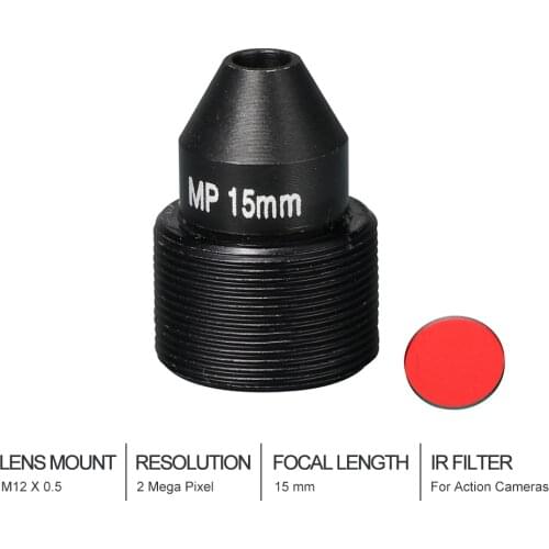 Witrue HD CCTV Lens Pinhole 15MM M12*0.5 Mount 1/2" F1.6 28.3 degree with IR Filter for Action Cameras