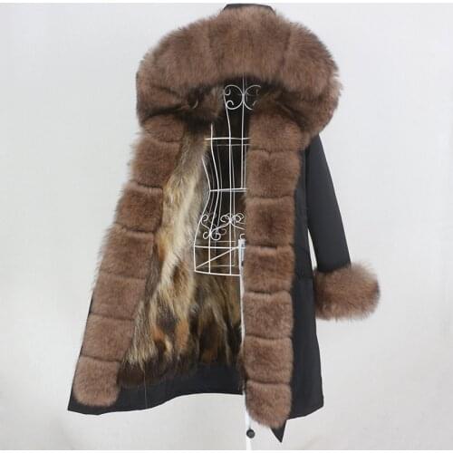 OFTBUY 2021 X-long Waterproof Parka Real Fur Coat Winter Jacket Women Natural Fox Fur Thick Warm Detachable Streetwear Outerwear