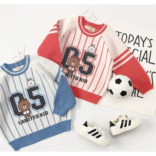 Tonytaobaby Winter Wear New Baby Boys and Girls Cartoon Sweater Sweater Knitted Sweater
