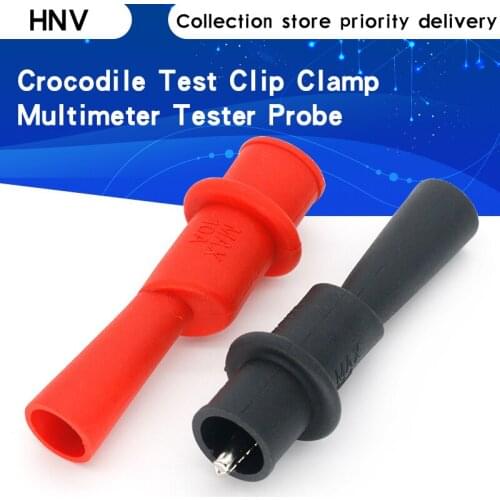 1 Pair Alligator Crocodile Test Clip Clamp For Multimeter Tester Probe New