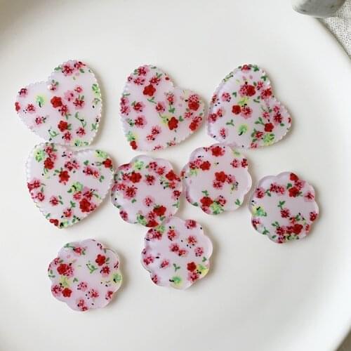 10 PCS 30mm 35mm Fashion Style Resin Acrylic Round Heart Charms Pendant DIY Earring Accessories For Jewelry Making