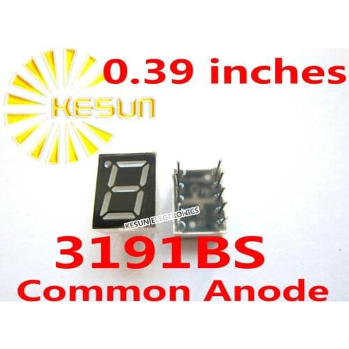 10PCS x 0.39 inches Red 3191BS 3191AS Common Anode/Cathode Single Digital Tube LED Display Module Light Beads