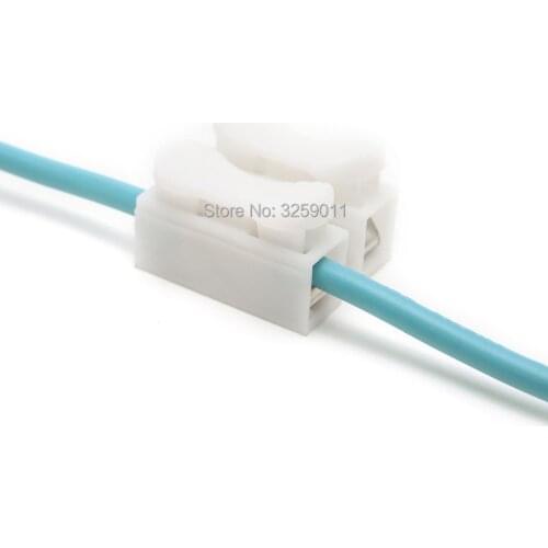 1PCS CH2 2 Pins Self Locking Electrical Cable Connector Spring Wire Connectors CH 2 Electrical Cable Clamp Terminal Block white