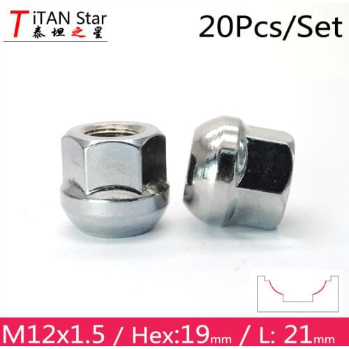 20 PCS M12x1.50 1.5 OEM OE Stock Factory Wheels Rims Acorn Ball seat Lug Nuts 21mm Hex19mm For Honda Accord CRV XRV Acura