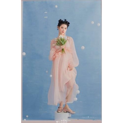 2021 Stereo Pearl Maternity Dress For Photography Maternity Tulle Pearl Outfit Long Kimono Dress For Photo Shoot