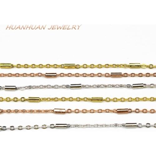 3 Colors Link Chain For Women 1.5mm Copper Stainless Steel Necklace Chains High Quality Trendy Gifts Choker Jewelry 18inch B3377