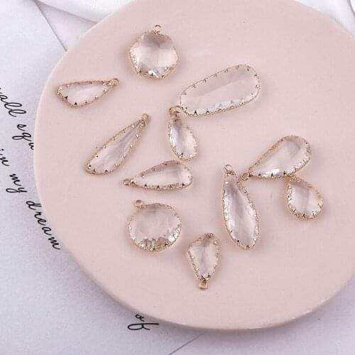 4pcs Diy Accessories Dangle Earring Popular Itransparent Rhinestone Earrings For Women Pendants Jewelry Wholesale