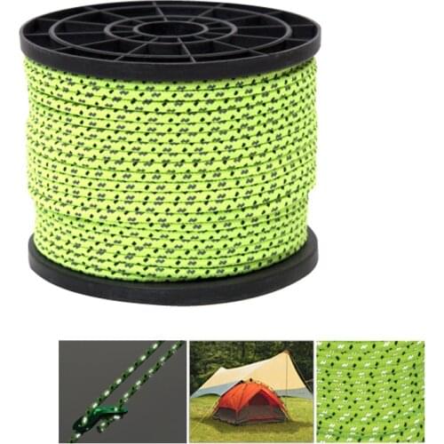 5M/10M/20M/50M Green Reflective Guy Line Cord Outdoor Camping Canopy Tent Paracord Rope