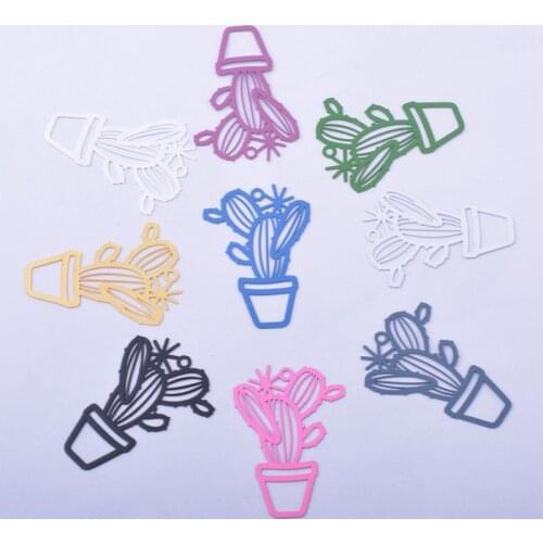 50pcs AB6553 30*21mm Brass Painted cactus Charm Potted Plants Pendant DIY Jewelry Earring Findings