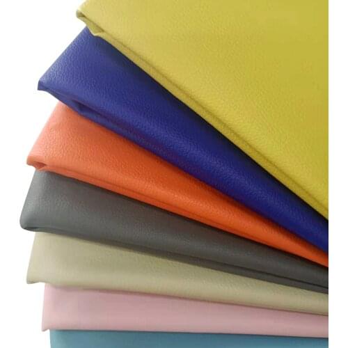 50x70cm Thick Small Litchi Pebbled Pattern PVC Faux Leather Fabric Pure Color Synthetic Pvc Leather Fabric for DIY Home Decorate