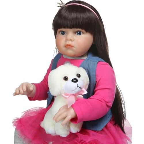 70cm Handmade Baby Girls Dolls Realistic Soft Silicone Reborn Toddler Dolls Lifelike Vinyl bebe Princess Dolls Toys for Kids