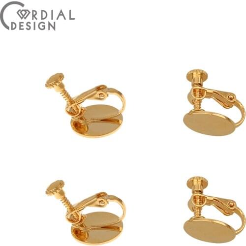 Cordial Design 100Pcs 14*14MM Jewelry Accessories/Ear Clip/Hand Made/Round Shape/Copper/DIY Making/Earrings Findings & Component