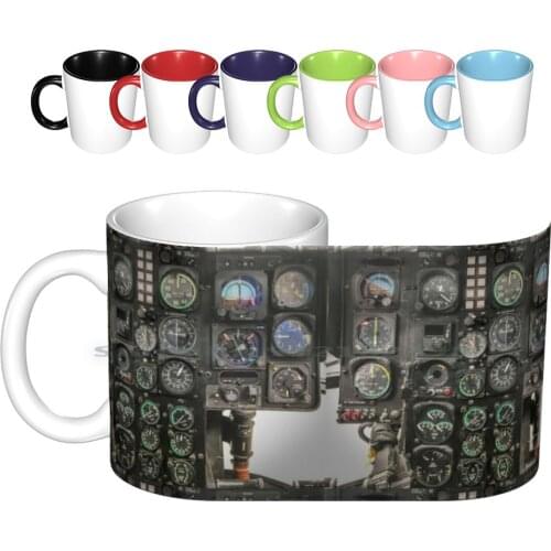 Aviation Helicopter Cockpit Instrument Ceramic Mugs Coffee Cups Milk Tea Mug Airplane Air Travel Airbus Airplane Airplanes