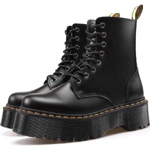 Oversized Two-Layer Leather High-Quality Sponge Cake Thick-Soled Heightened Tooling Boot Womens High-Top Zipper Motorcycle Boot