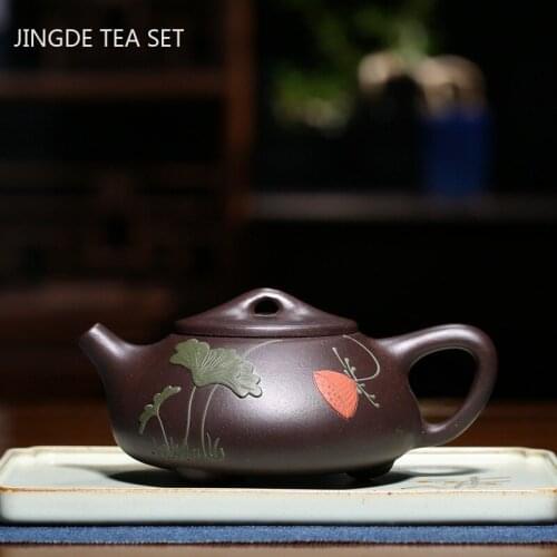 Yixing tea pots Purple Clay Teapot Raw ore Stone scoop teapots beauty kettle Handmade custom made Boutique Teaware 200ml