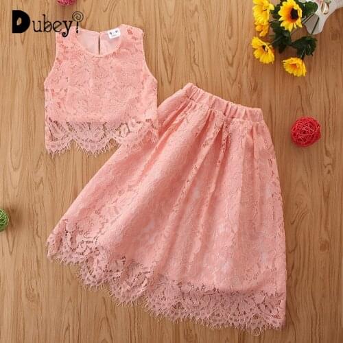 Flower Girls Princess Dress for Wedding Birthday Party Kids Summer Lace Set Clothes Teen Girls Clothing Girls Outfits
