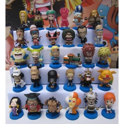 BANDAI One Piece Action Figure Genuine Mini Big Q Version Ace Brook Luffy Rare Out-of-print Ex Cashapou Model Decoration Toy