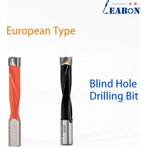 Blind Hole Drilling Bit European Type Woodworking Carbide Alloy CNC Router 5mm-15mm Dia. Hole Boring Bit 57 70mm Length