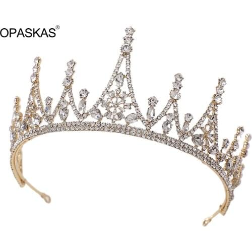 Headdress Golden Baroque Crown Web Celebrity Silver Tiara Wedding Dress Adult Birthday Princess Diadem For Women PT