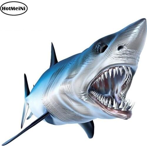 HotMeiNi 13cm x 11.4cm Shark Decal 3D Car Styling Car Stickers Vinyl Graphic Decor Window Bumper DIY Car Body Decals