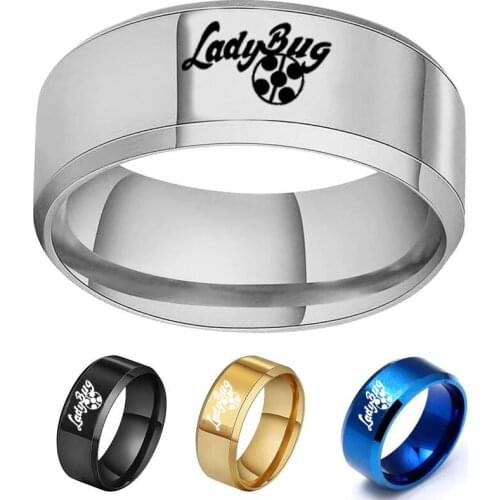 Anime Ladybug And Cat Noir Adrien Ring Woman Cartoon Jewelry Black And black Color Quality Ring Cosplay Accessories