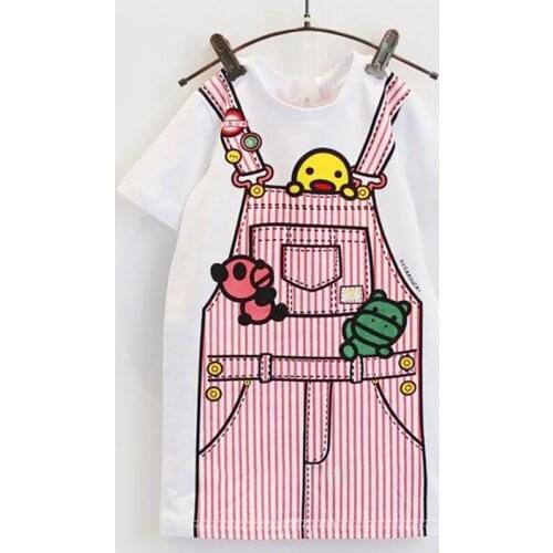 Summer Girls Dress Cartoon Kids Dresses kids baby For Girl Clothes 2-7Y Baby children clothing cotton Vestidos Costume clothes