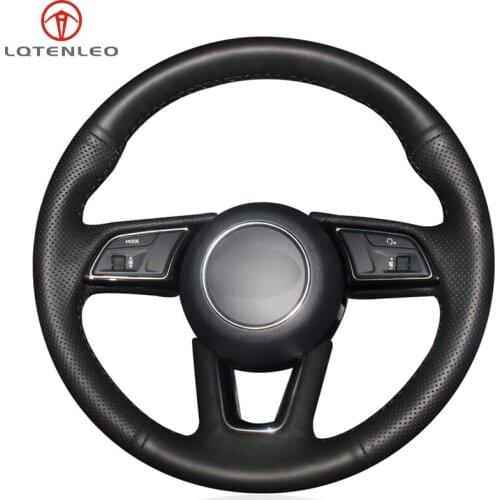 LQTENLEO Black PU Artificial Leather Hand Car Steering Wheel Cover for Audi A3 2017-2019 A4 2017-2019 A5 2018-2019 S5 2018-2019