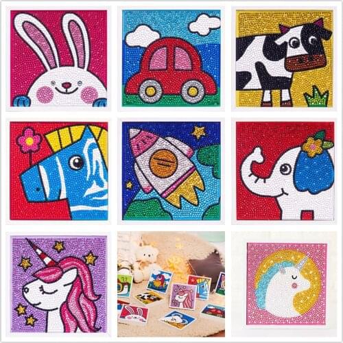 5D Diamond Painting Kits for Kids Beginner Easy DIY Crystal Art Full Drill Painting by Number Kits With Frame for Children