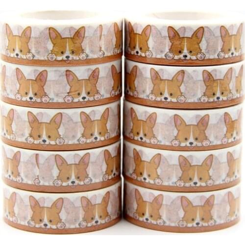 New 10pcs/set 15MM*10M Cute Rabbit Animal Washi Tape Decorative Tape Papelaria Label Masking Sticker Tape stationery